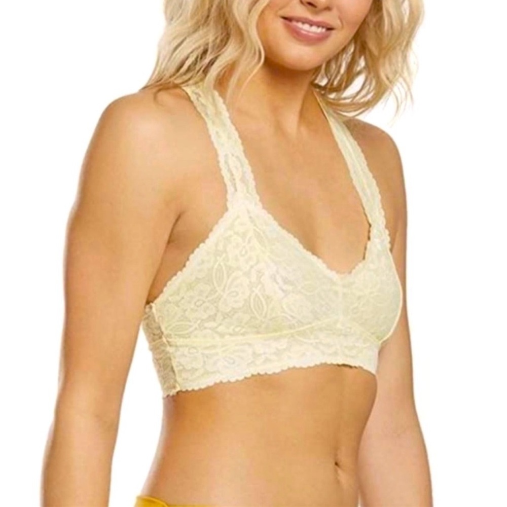 Free People Gallon Racerback Yellow Lace Bralette Size Small